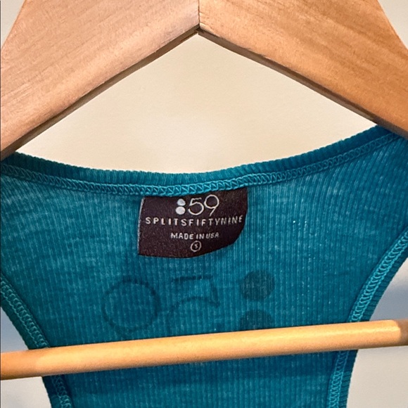 SPLITS59 Teal Ashby Ribbed tank - Picture 2 of 4